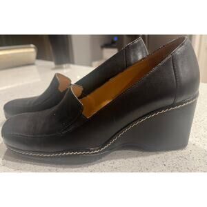Rockport Black Leather Wedge Loafers APW24821 Women Size US 8.5M